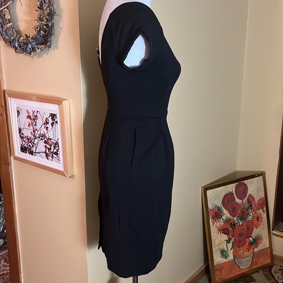 DIANE VON FURSTENBERG Size 4 Little-Black-Dress Stretchy Wool Elegant $599 NEW - Picture 3 of 16